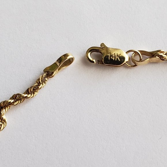 **SOLD**14k Yellow Gold Michael Anthony Diamond Cut Rope Chain ~ 20 inch - Picture 4 of 8